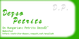 dezso petrits business card